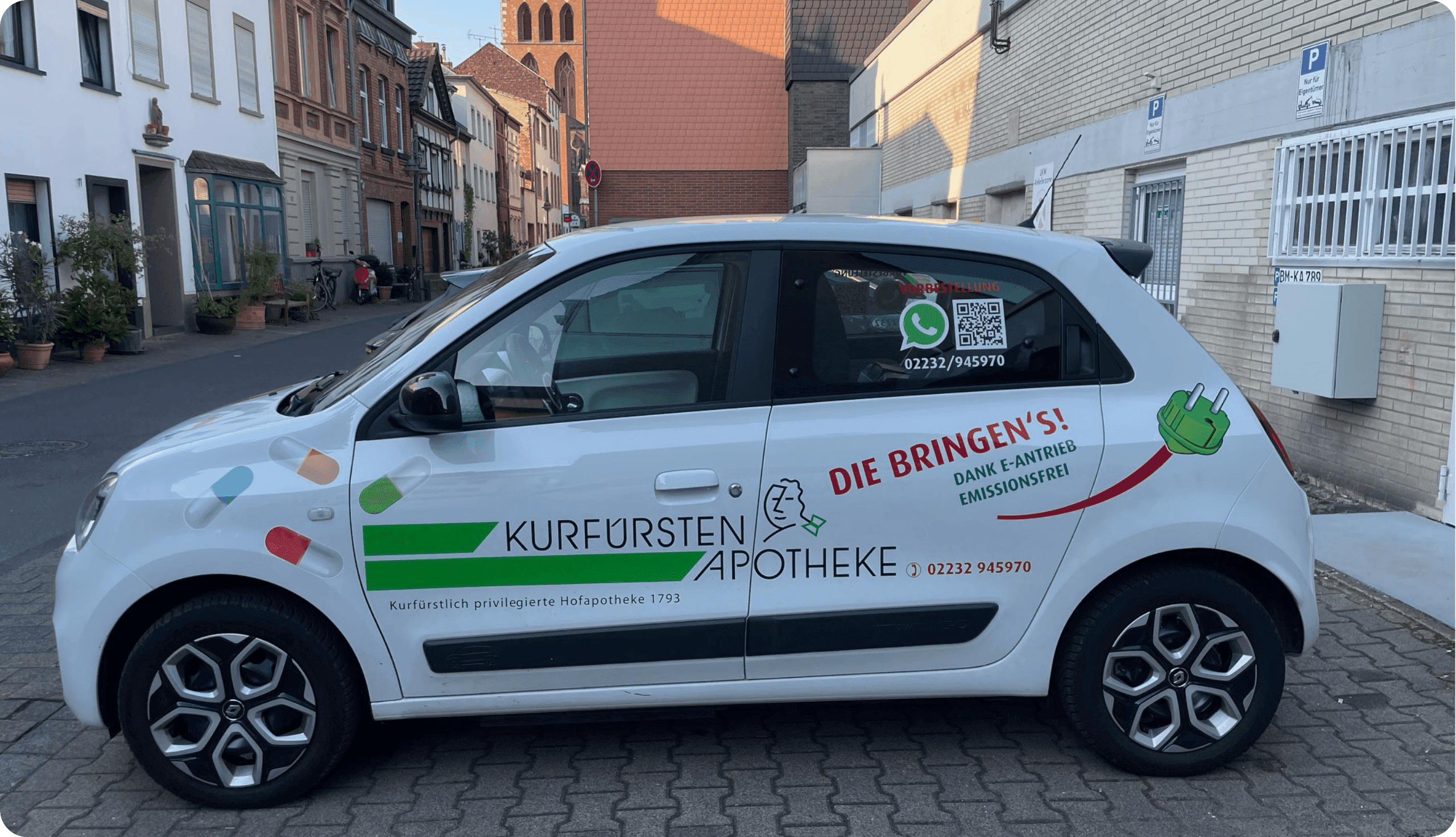 Kurfürsten Apotheke mit E-Antrieb für den Lieferdienst